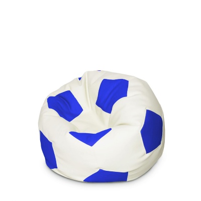 Кресло-мяч детский Экокожа Сине белый (50х50х50 см) Папа Пуф купить в магазине Папа Пуф недорого